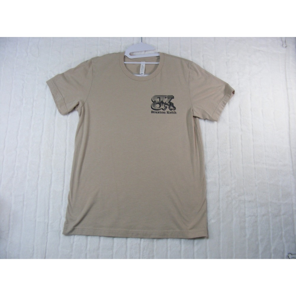 Braxton Keith Graphic T-Shirt Mens Medium Tan Excellent Short Sleeve Western
